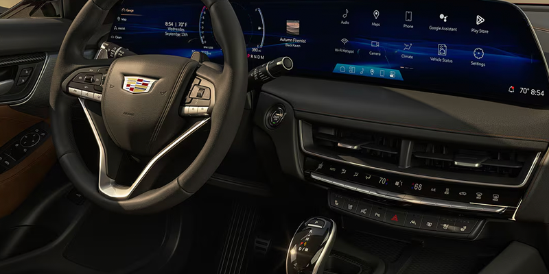 2026 Cadillac vehicle interior featuring a digital dashboard and advanced infotainment system.